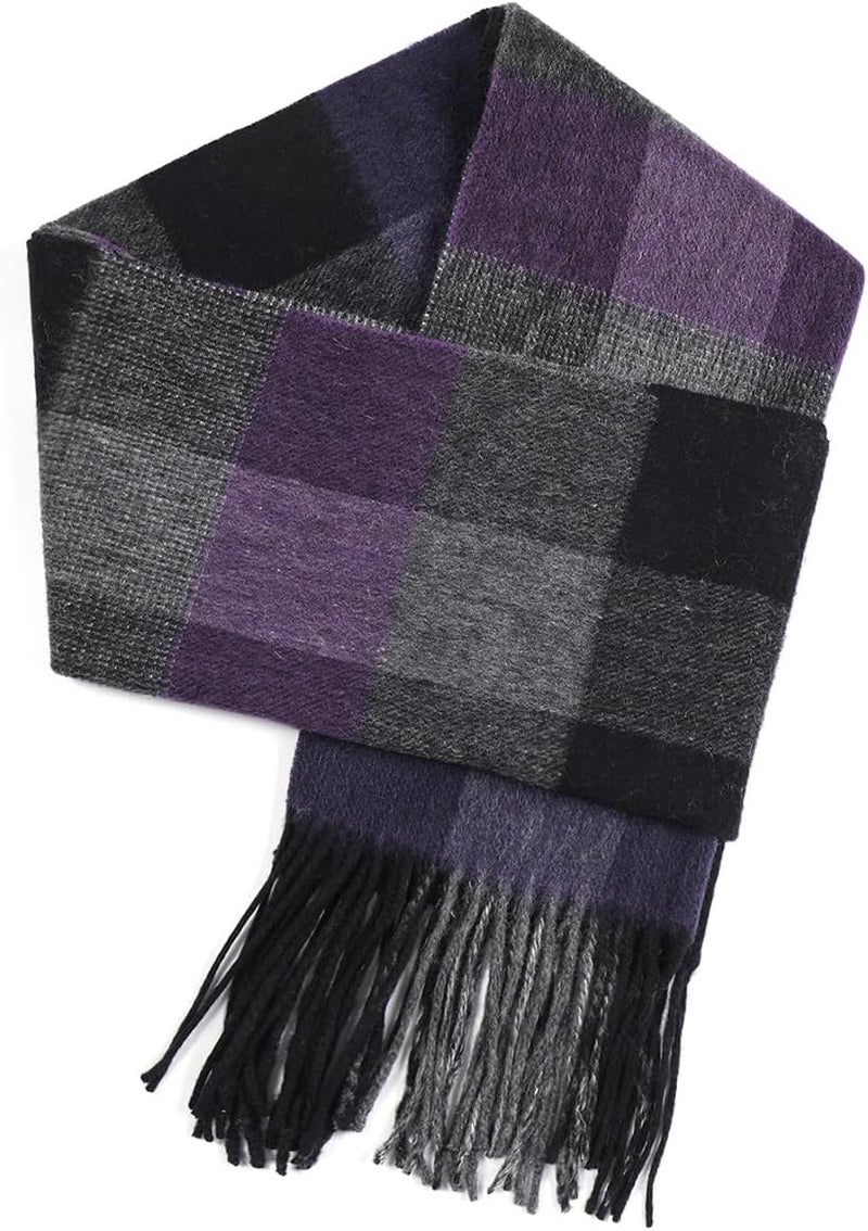 SKNSOFT Winter Wool Plaid Scarf for Men,Women Fashion Tartan Wrap Checkered Scarves - Image 1